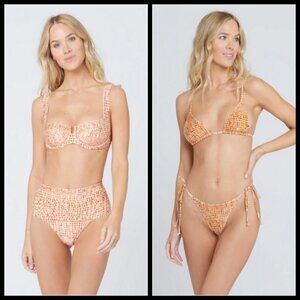 💕L*SPACE💕 Bikini Set Camellia Top + Lennox Classic Bottoms ~ Wild Bunch S NWT